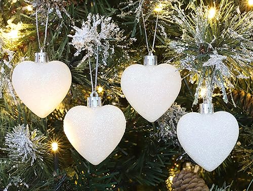 Miniatura 41 de Christmas Concepts® 0.315 x 2.362 in Baby Pink Glitter Corazón en forma de árbol de Navidad Adornos Rosa,