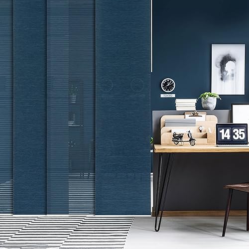 Miniatura 8 de GoDear Design Panel deslizante ajustable para colgar habitaciones, persiana vertical para puertas de ventanas, riel extensible de 45.8 a 86 pulgadas