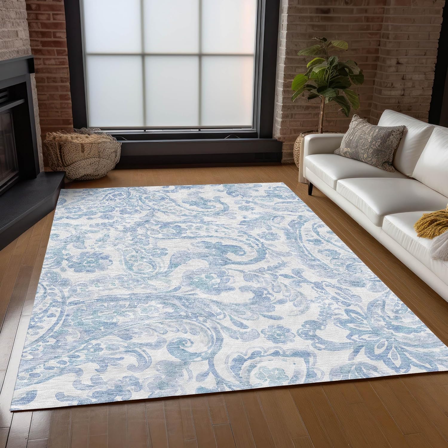 Addison Rugs Chantille ACN835 Sky 2'6" x 3'10" Indoor/Outdoor, Machine Washable, Easy Clean, Non Shedding, Bedroom, Living Room, Dining Room, Kitchen, Patio Rug