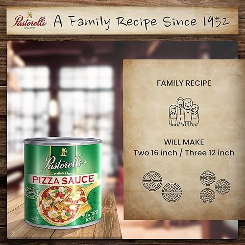 Miniatura 3 de Pastorelli Salsa de pizza, auténtica salsa italiana original para pizza con aceite de oliva virgen extra y queso pecorino romano rallado, desde