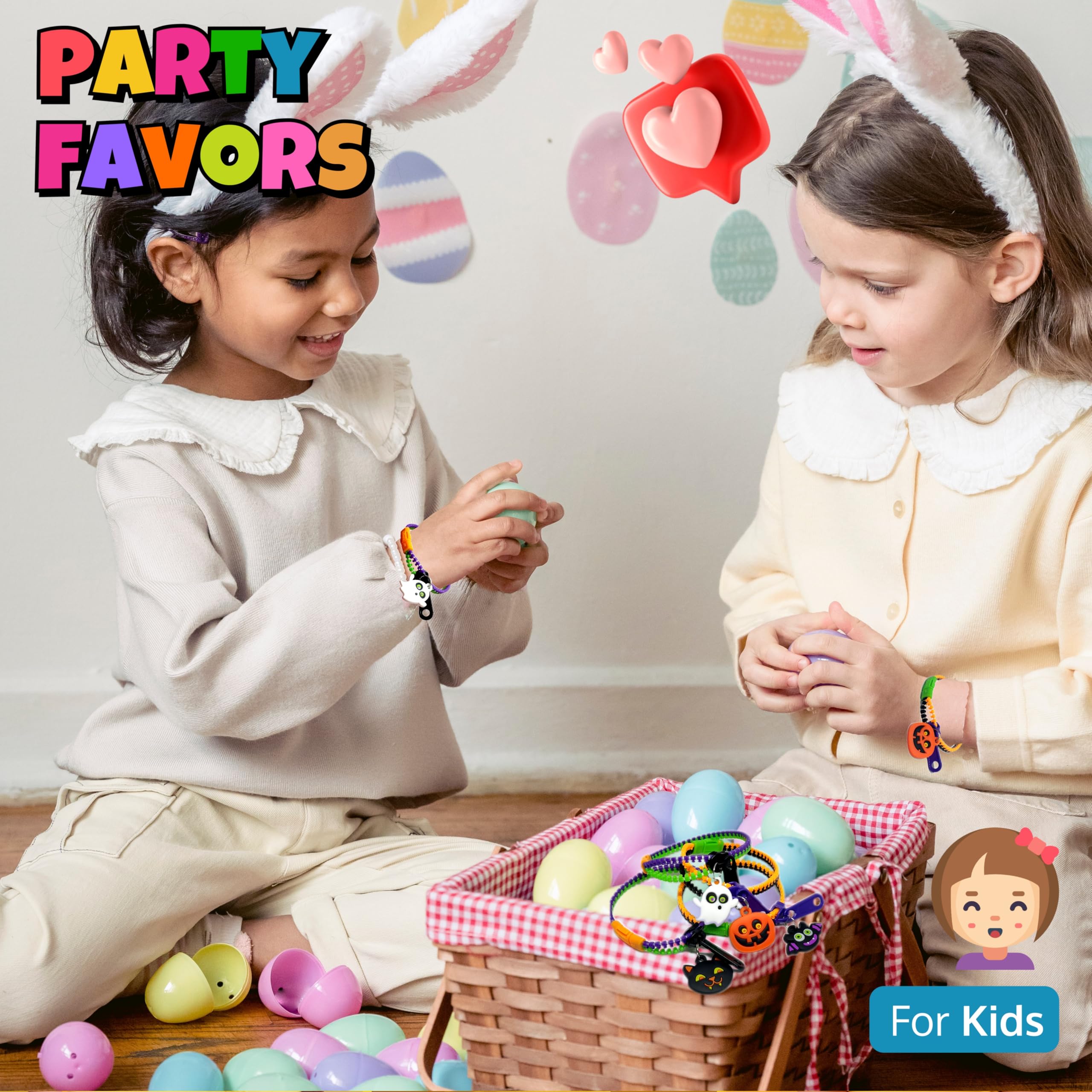 Paquete de 48 pulseras antiestrés de Halloween para niños, juguetes con cremallera a granel, rellenos de bolsas de golosinas, premios de aula, golosinas para fiestas de Halloween 7