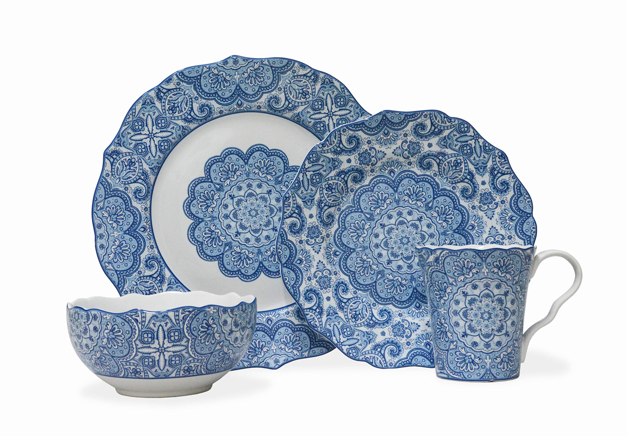Lyria Blue 16 Piece Dinnerware Set