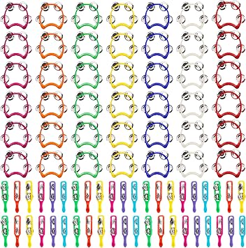 84 Pcs Shaker Musical Instruments for Kids 42 Plastic Handheld Tambourine Bells 42 Colorful Cymbals Percussion Noise Makers Rhythm Toy Set for Church Preschool Classroom