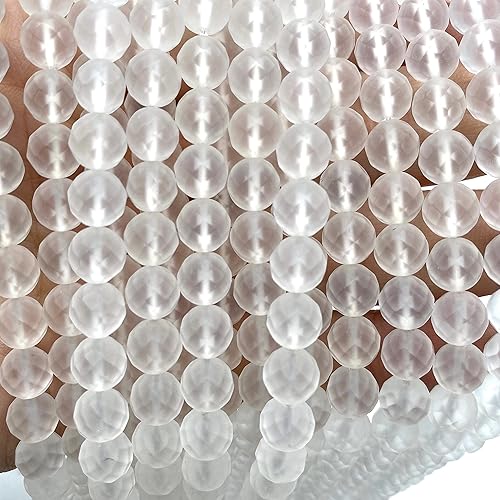 Miniatura 2 de ABCgems Cuarzo de cristal madagascán acabado mate, también conocido como cristal de roca (color magnífico, dureza Mohs 7) cuentas de energía