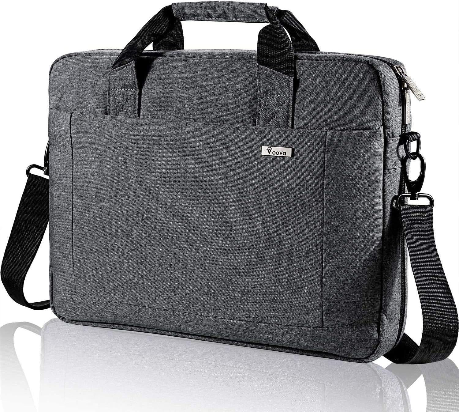 - Voova Laptop Bag Case 17 17.3 Inch Computer Sleeve Messenger Bag with Shoulder Strap Expandable Waterproof Large Capacity Business Briefcase for Work Travel Fit 17-18โ Laptop, Men Women, Gray