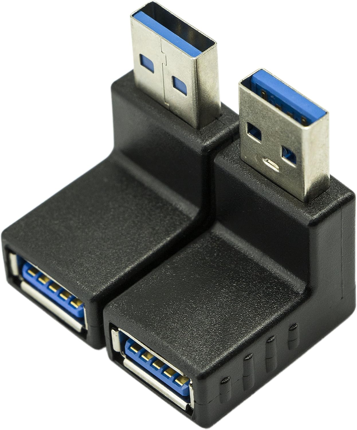 QiCheng&LYS USB 3.0 Adapter Combo Vertical Up Angle Donw Angle Adapter USB 3.0 Male to Female 90 Degrees dapter Coupler Connector, (USB 3.0 Adapter)