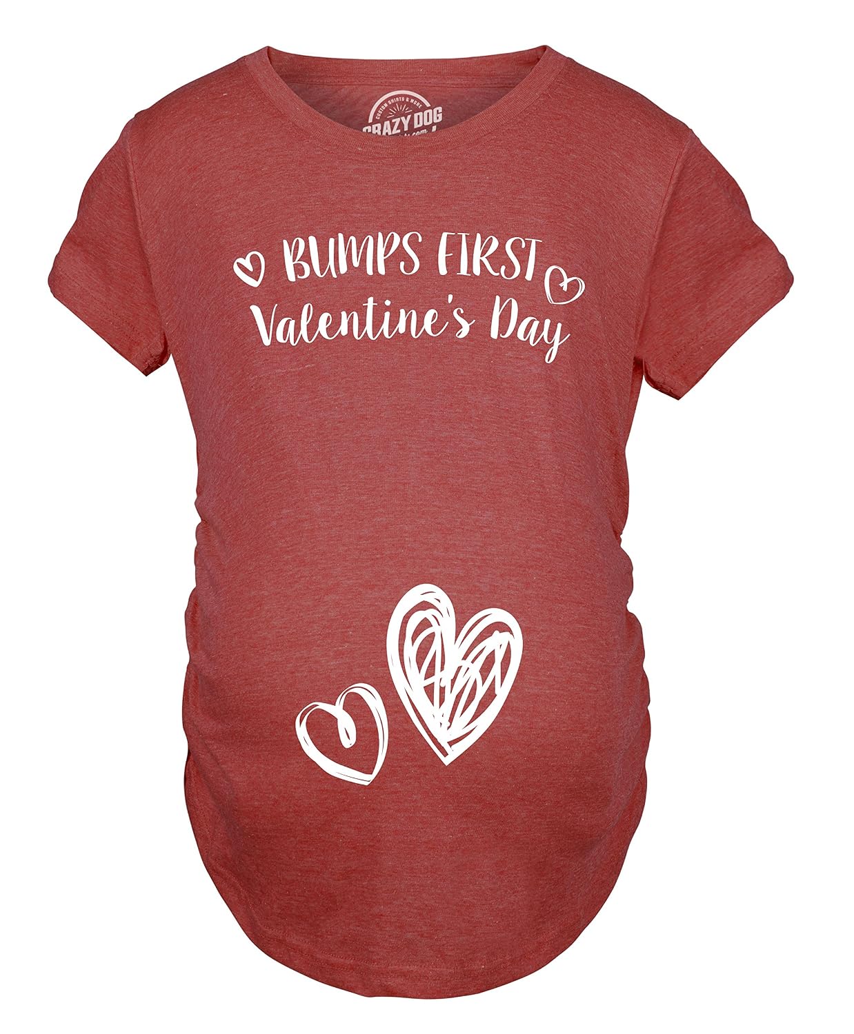 Crazy Dog T-Shirts Bumps First Valentine's Day Maternity Shirt Cute Adorable Baby Pregnancy Tee