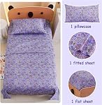 Softan Kids Twin Size Bed Sheets, 3-Piece, Deep Pocket, Purple Background | Microfiber Sheets Set, Girls Sheet and Pillowcase Sets, Breathable & Soft, 15" Deep Pocket and Corner Straps