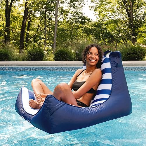 Miniatura 5 de Big Joe Captain's Float - Tumbona de piscina con soporte para bebidas, malla de doble cara de melón de verano, 3 pies