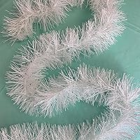 Vista 5 de Allgala Guirnalda de oropel blanco, guirnalda de oropel metálica de 50 pies para árbol de Navidad, decoración de hoja metálica para árbol