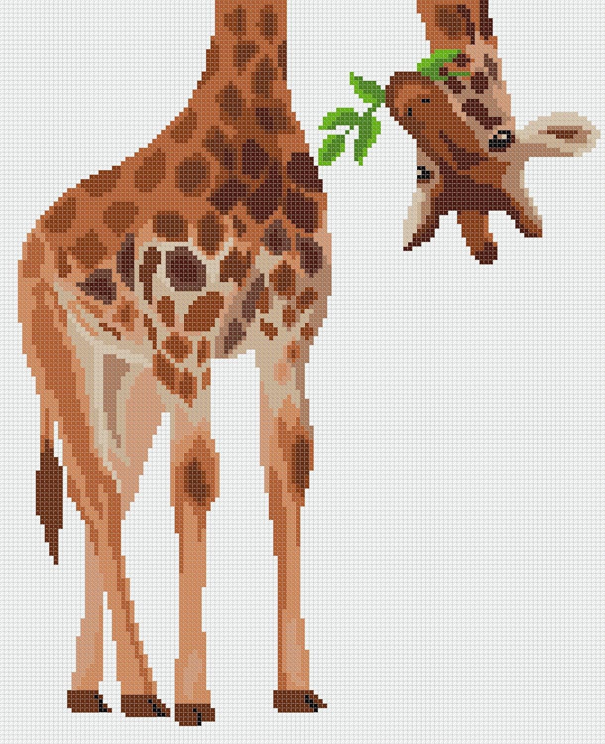 Cross Stitch Patterns Funny PDF, Cute Giraffe Cross Stitch Pattern Design for Beginners, Easy Modern Counted Simple Animal Cross Stitch Chart, Materials are NOT Included