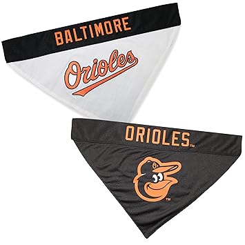 Pets First ORL-3217-S-M MLB Baltimore Orioles Reversible Pet Bandana, Small/Medium, MLB Team Color
