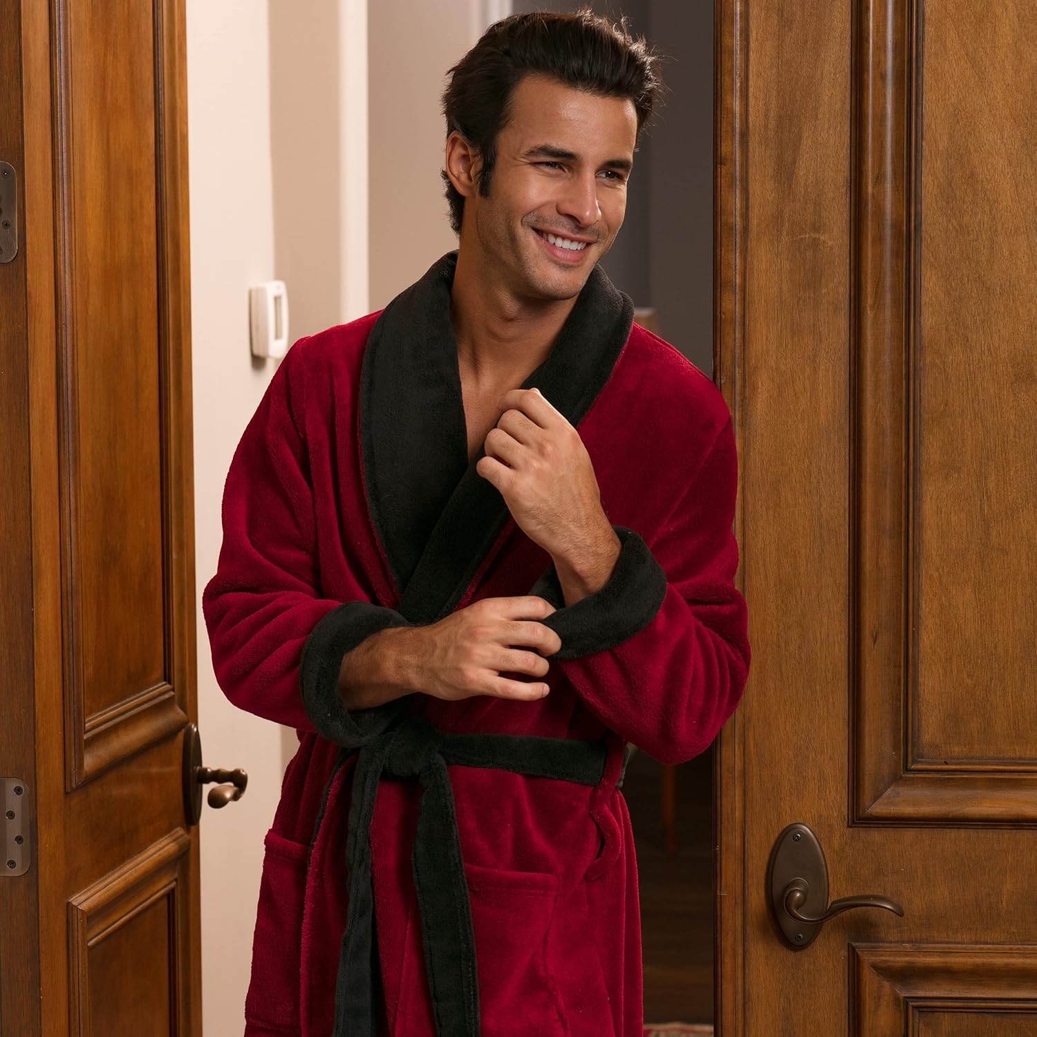 Alexander Del Rossa Mens Robe Plush, Bath Robe for Men, Lightweight Robes, Warm Fleece Bathrobe - Image 4