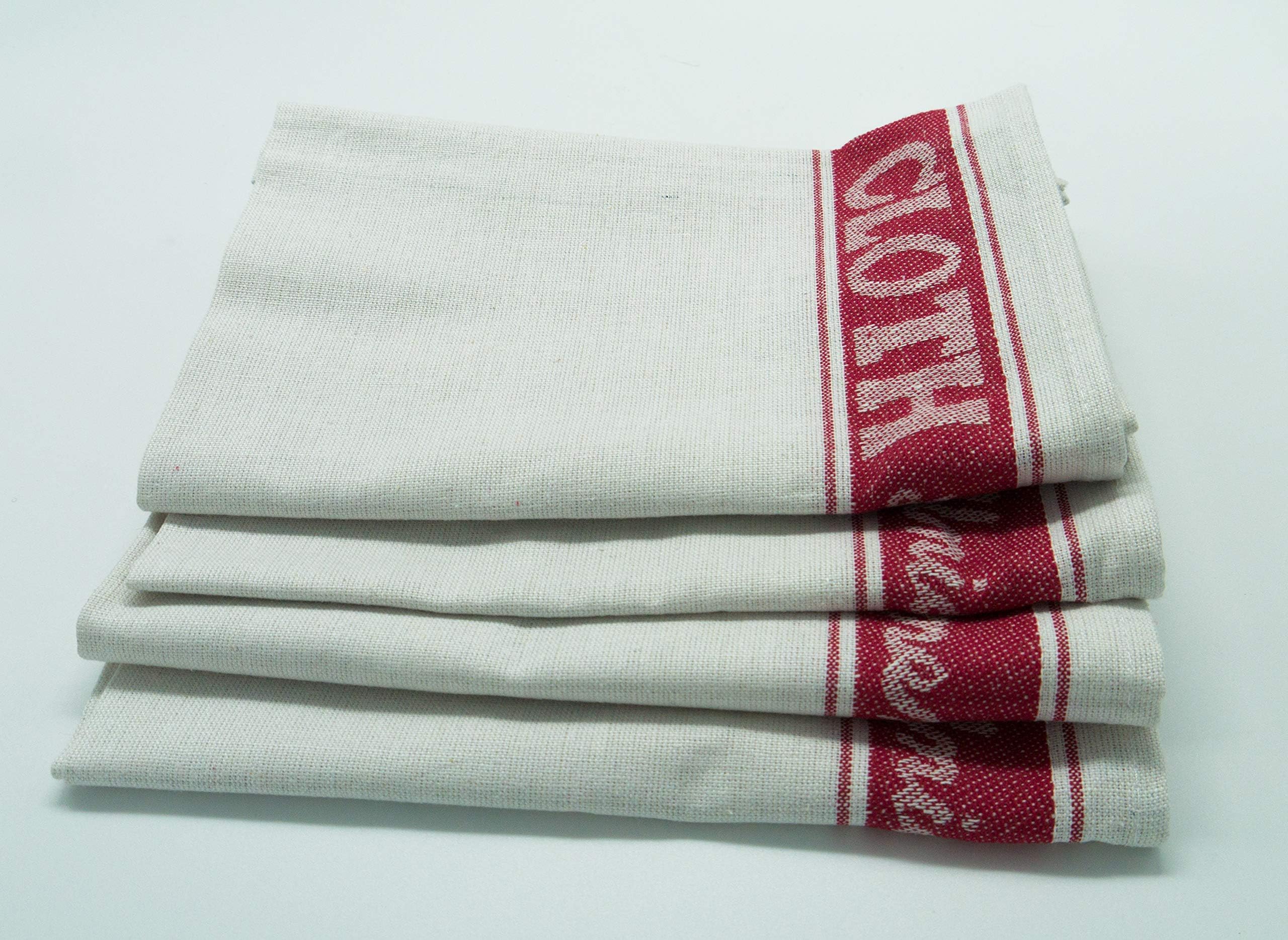 Lex's LinensRed Union Glass Cloth Pack of 4 (4 x Red Glass Cloth)