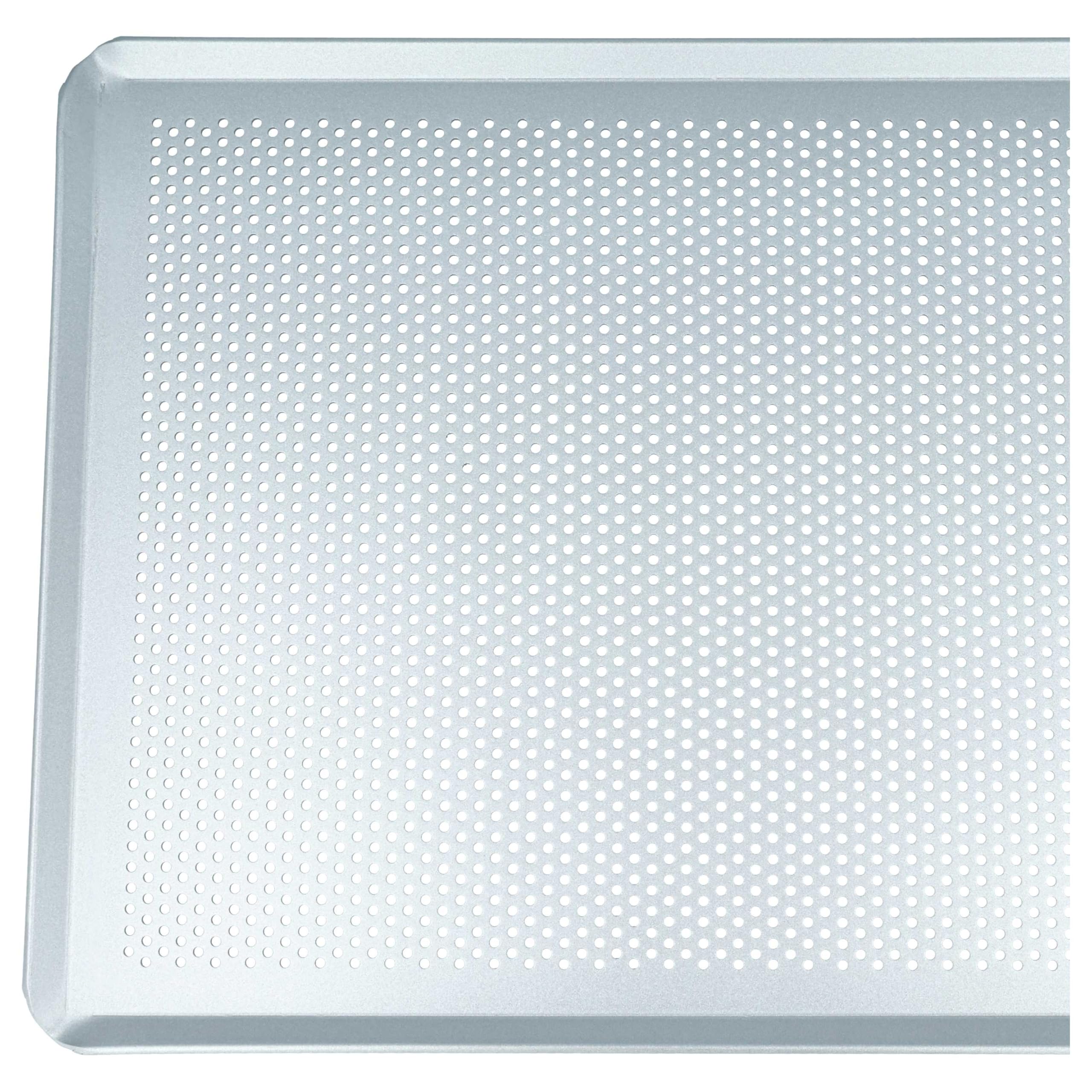 vhbw 2x Backblech für Backofen | 40 x 30 x 1 cm Silber, Perforiert