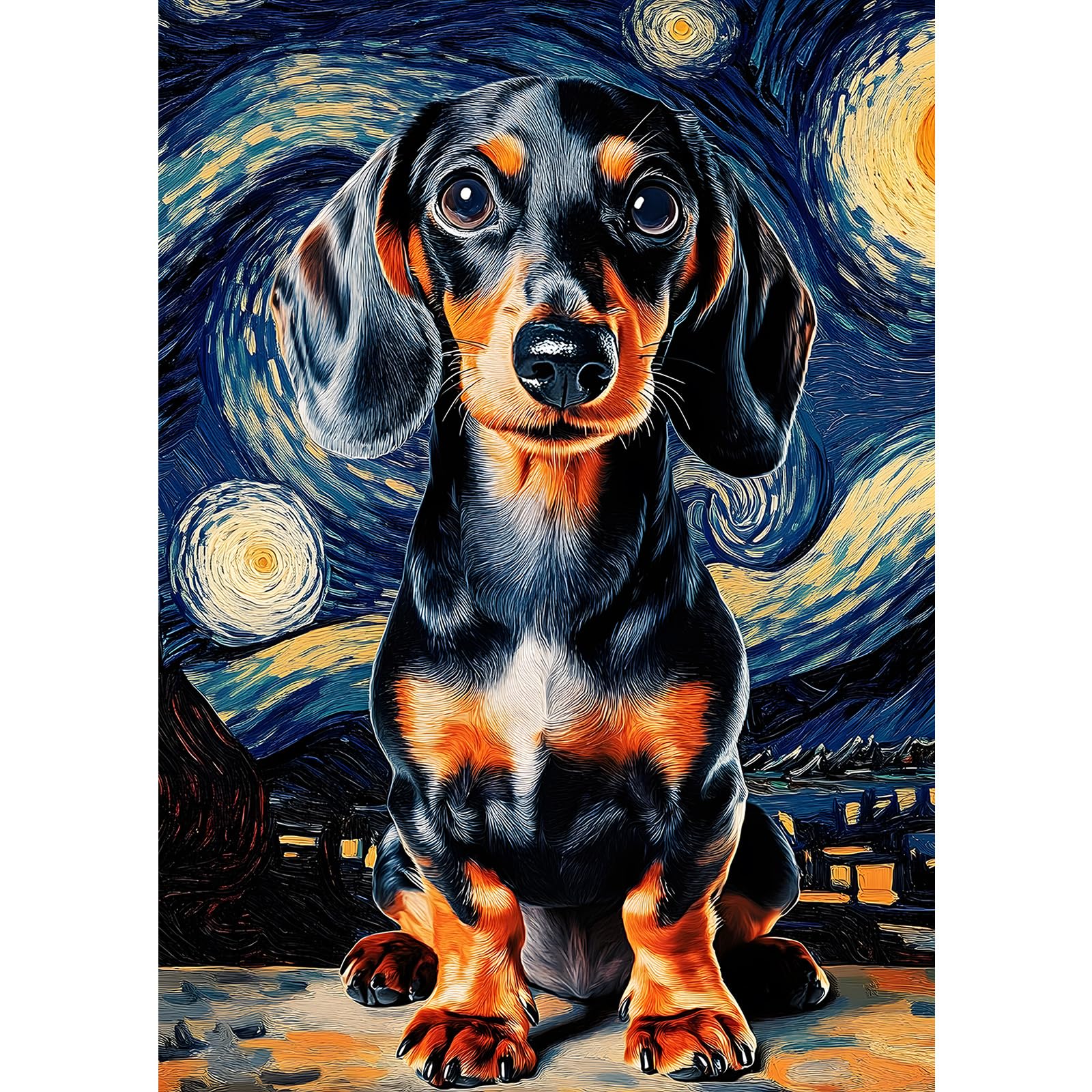 MXJSUA DIY Diamond Painting Kits for Adults, Dachshund Dog Diamond Gem Art Painting for Beginners, Diamond Picture with Full Round Drill Dots Craft