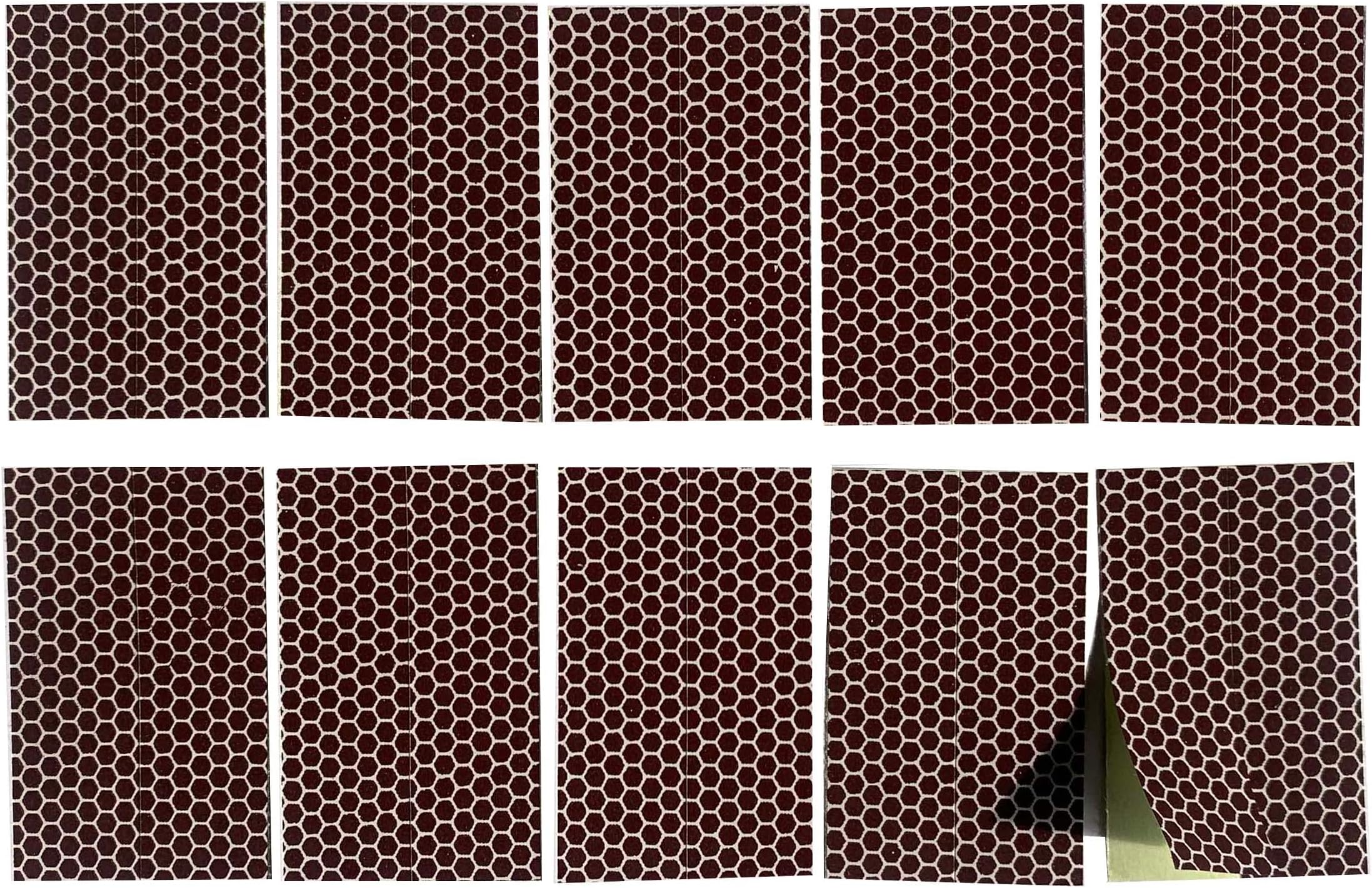 Match Striker Strips, Match Striker Paper Sheets with Self Adhesive Bulk Brown Colored Honeycomb Pattern, Fireplace Decor Strike Strip 20 pcs