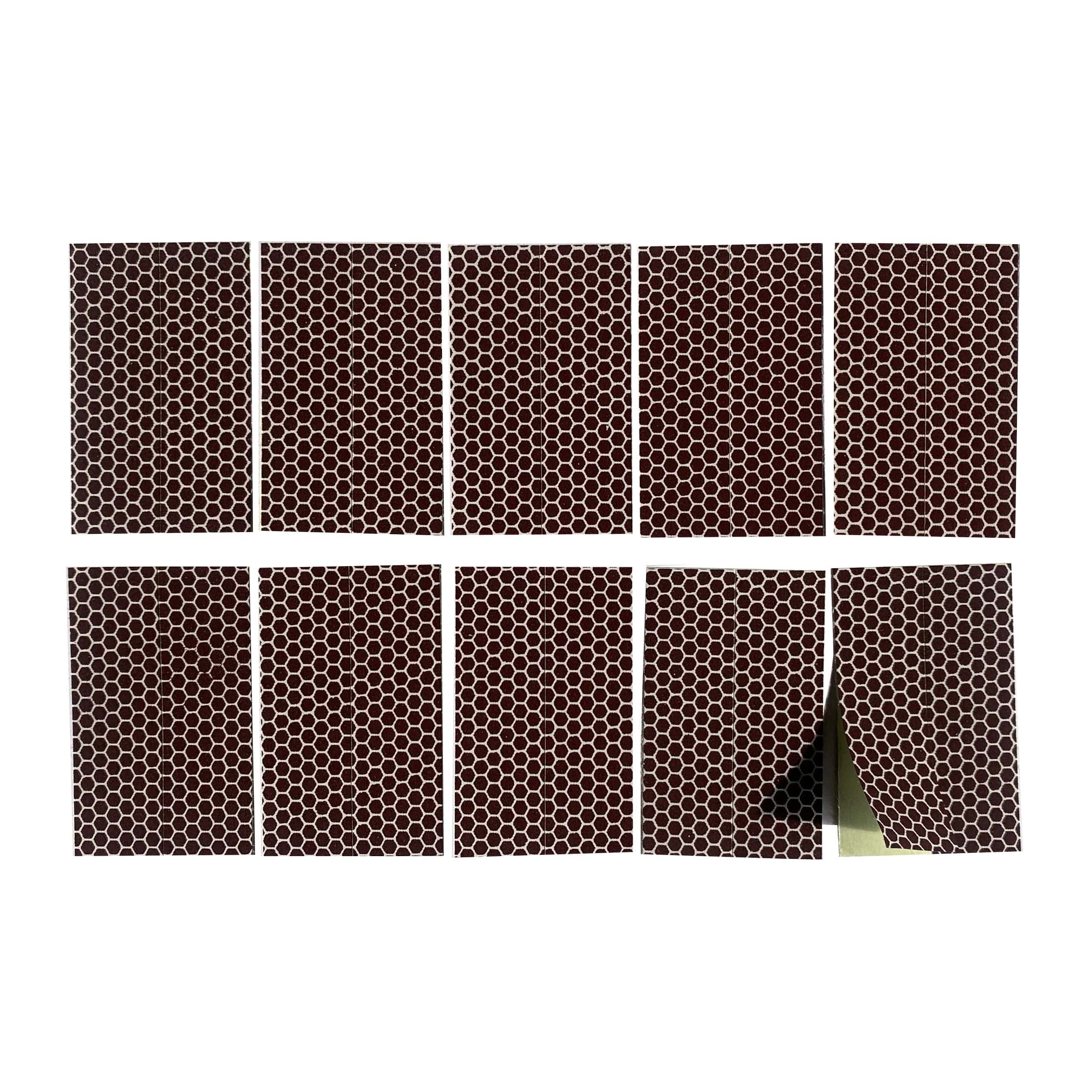 Match Striker Strips, Match Striker Paper Sheets with Self Adhesive Bulk Brown Colored Honeycomb Pattern, Fireplace Decor Strike Strip 20 pcs