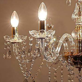 Amazon.co.jp : 6ヘッド - 豪華なゴールドクリアキャンドル