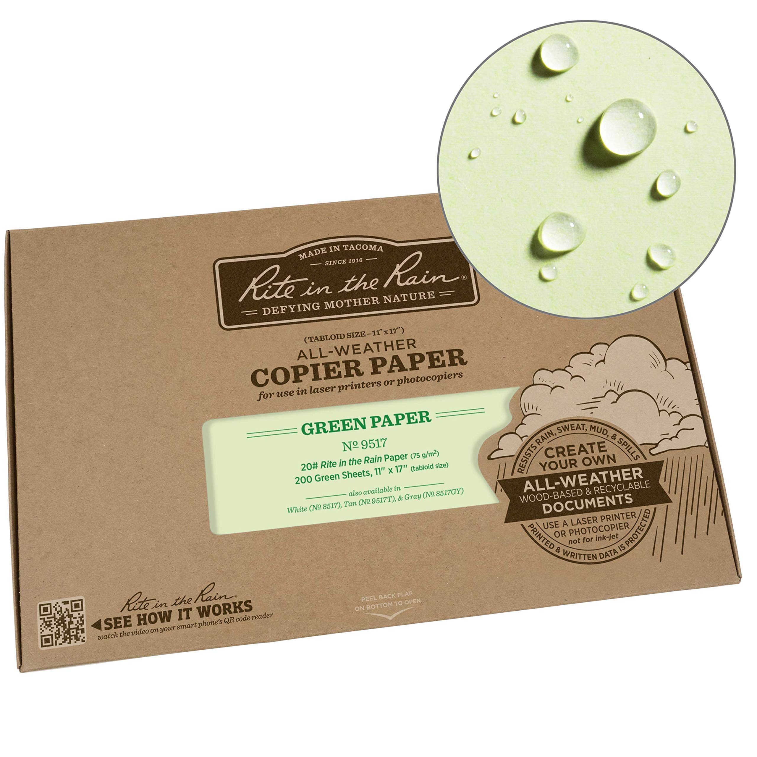 Rite In The Rain Weatherproof Copier Paper 11 x 17 20# White 200 Sheet Pack No. 8517 product thumbnail 2
