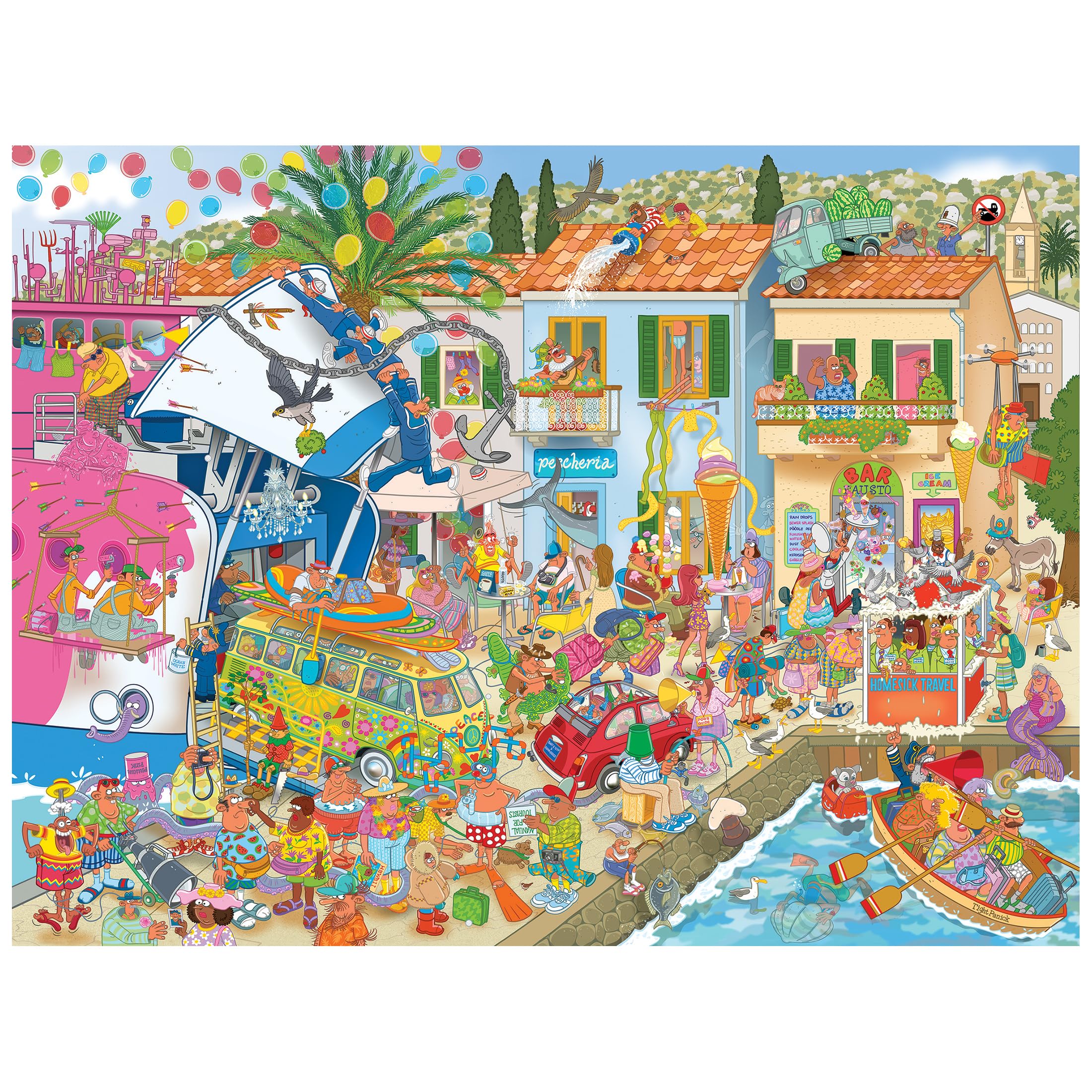 Amazon.com: RoseArt - Cartoon Chaos - Harbor Hilarity - 500 Piece