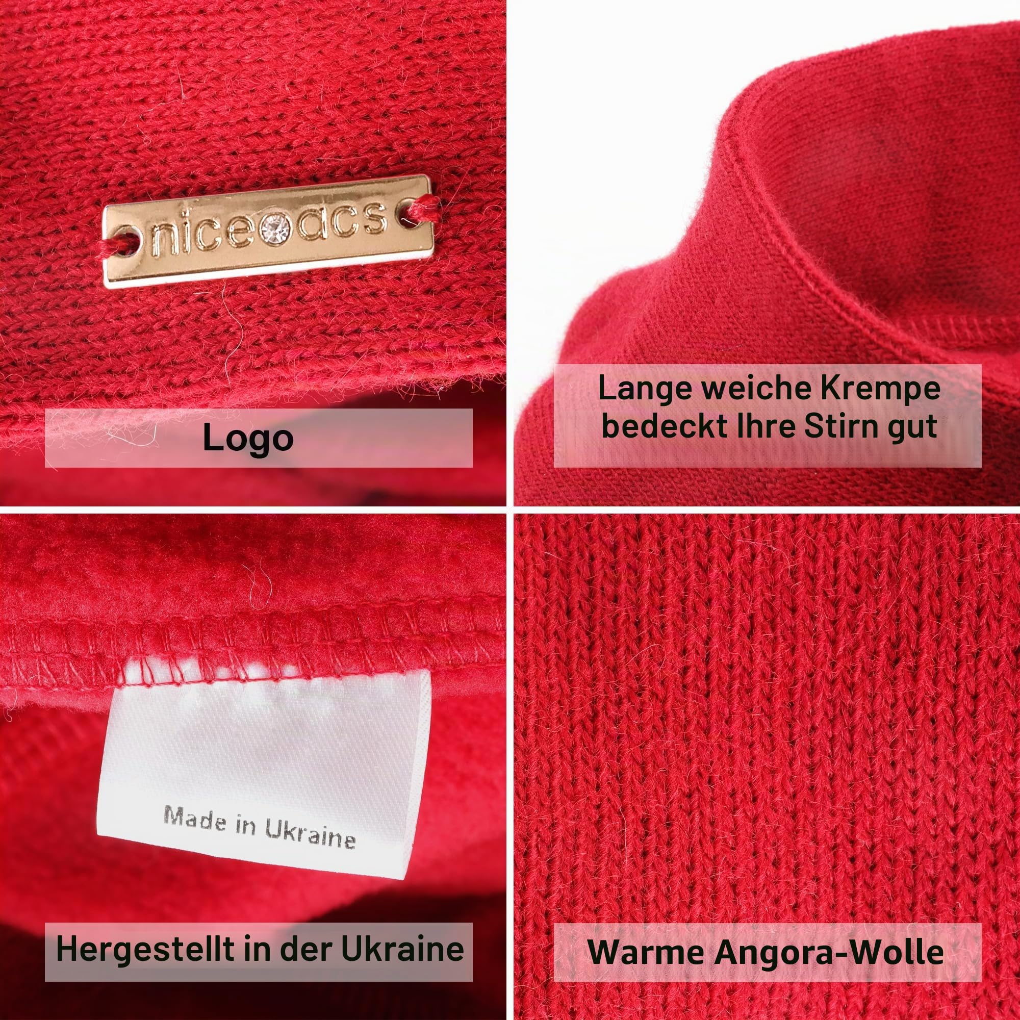 Braxton Wool Beret Hat - Warm Lined Crochet Angora Knit Berets - French Paris Hat for Women
