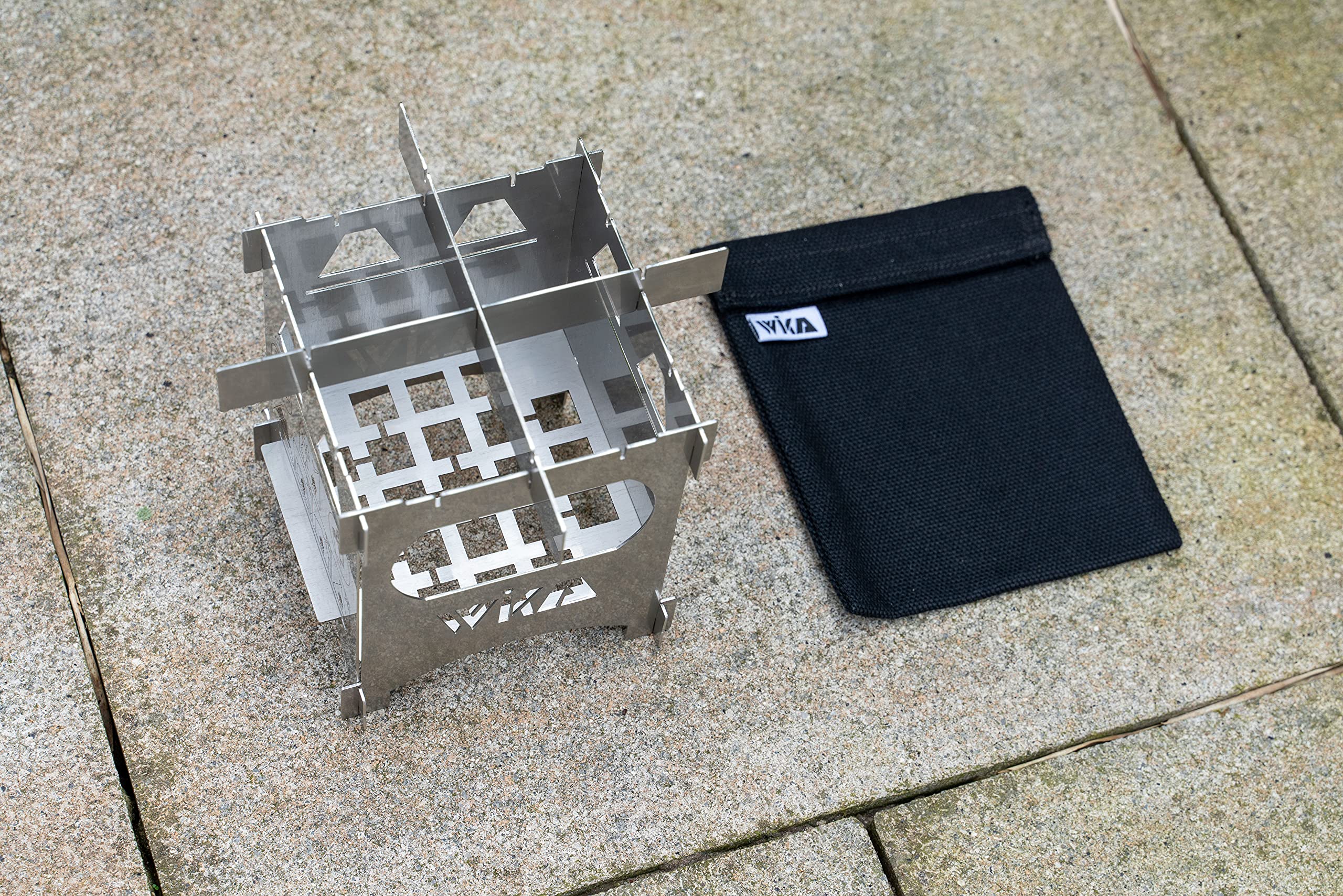 WIKA Hobo Cuisinière LightFire mobile Camping Four Outdoor Cuisinière pour la pêche en randonnée V4A Acier inoxydable Premium Esbit Trangia pour tout le monde