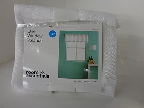 Habitación Essentials una ventana cenefa BLANCO 54 en W x15in L