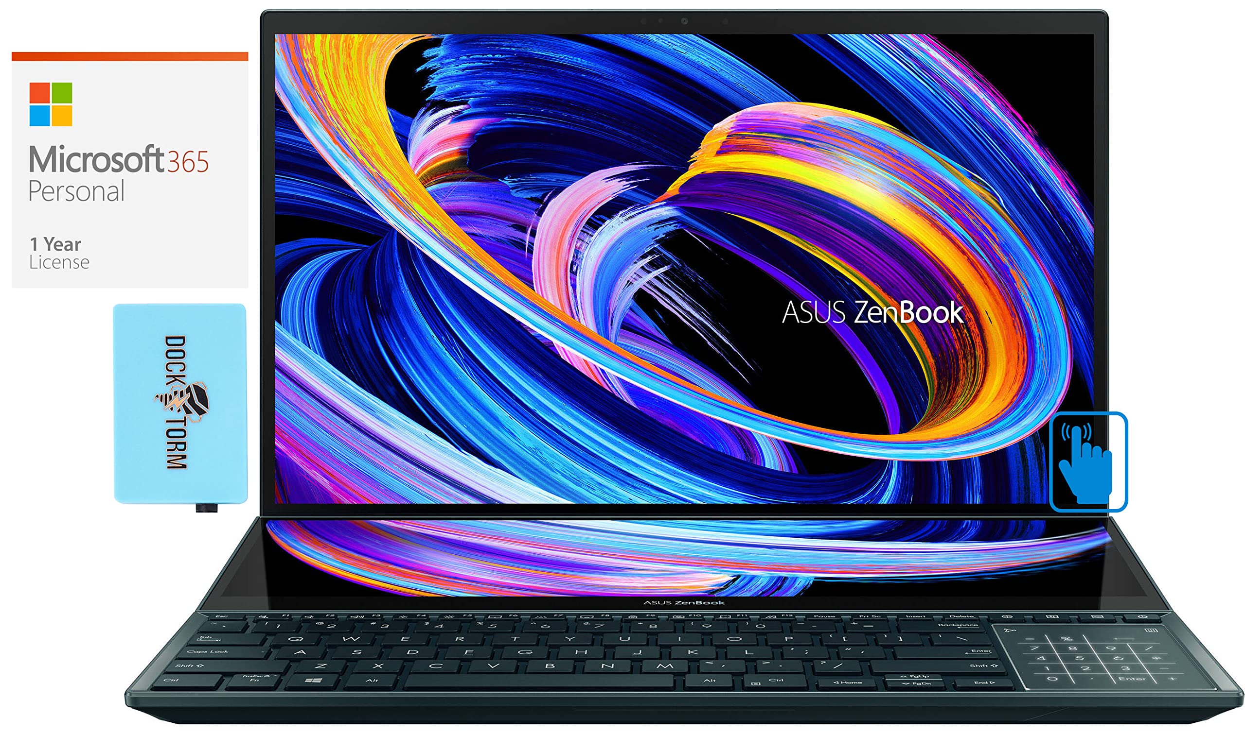 ASUS Zenbook Pro Duo 15 OLED Home & Business Laptop (Intel i9-12900H 14-Core, 32GB LPDDR5 4800MHz RA