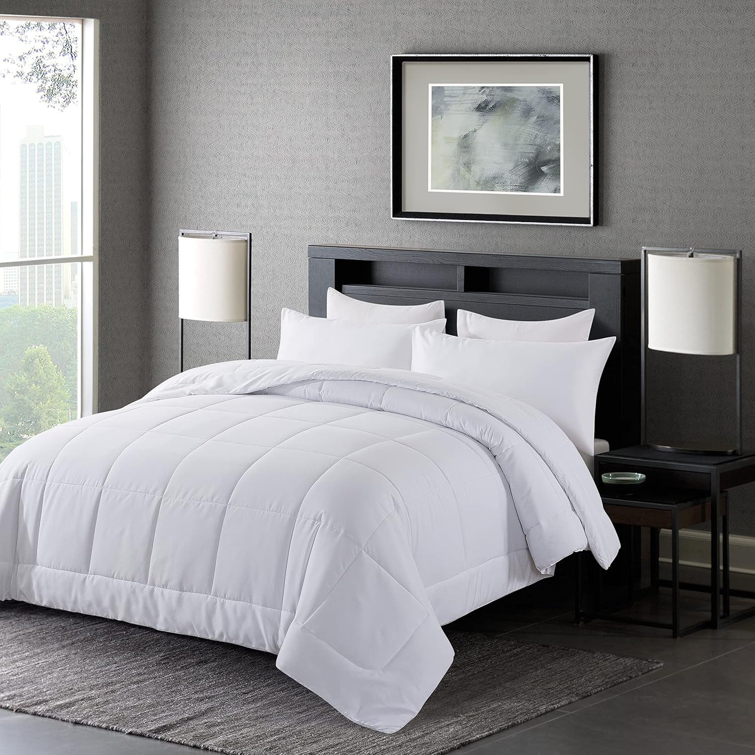 DOWNCOOL Twin Comforter Set -All Season Bedding Comforters Sets with 1 Pillow Case -2 Pieces Bed Set Down Alternative Comforter Set -White Twin Bedding Sets(64"x88") - Image 2