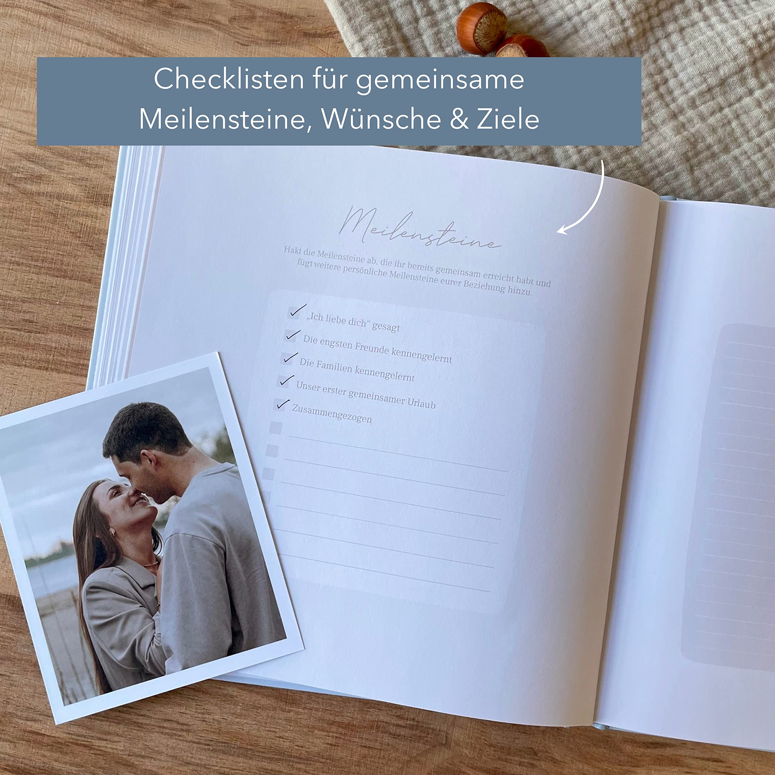 KIND OF HAZEL® Buch für Paare "Always & Forever" I Stilvolles Pärchen Buch zum Ausfüllen & Verschenken I Paar Geschenk für Sie und Ihn zum Valentinstag, Jahrestag, etc. | Erinnerungsbuch für Paare