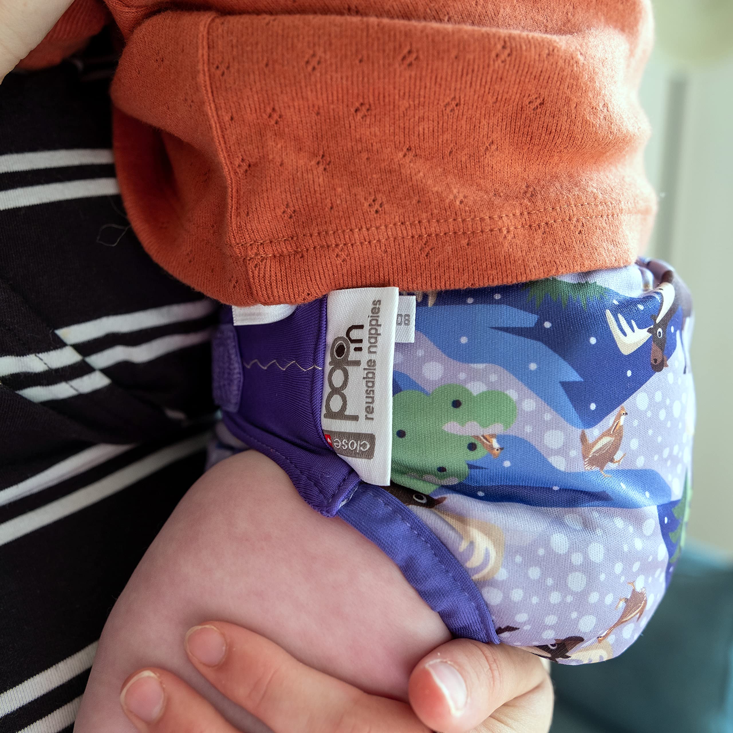 Close Parent – Umweltfreundliche Bambus-Windel, Elch, APLIX, wasserdicht, von Geburt bis zum Töpfchen, 0–36 Monate