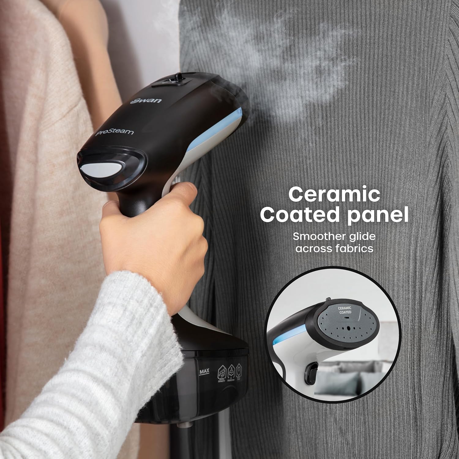 SI12022N Portable Garment Steamer, Lightweight 300 ml (5055322538378) thumbnail 6