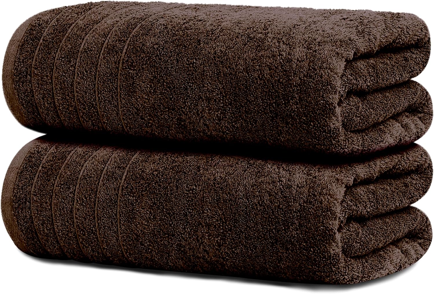 TensTowels Pack of 2 Extra Large 35x70 Inch Brown Bath Sheets - 100% Cotton, Lightweight Quick Dry, Super Soft & Absorbent Oversized Towels