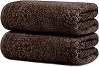 TensTowels Pack of 2 Extra Large 35x70 Inch Brown Bath Sheets - 100% Cotton, Lightweight Quick Dry, Super Soft & Absorbent Oversized Towels