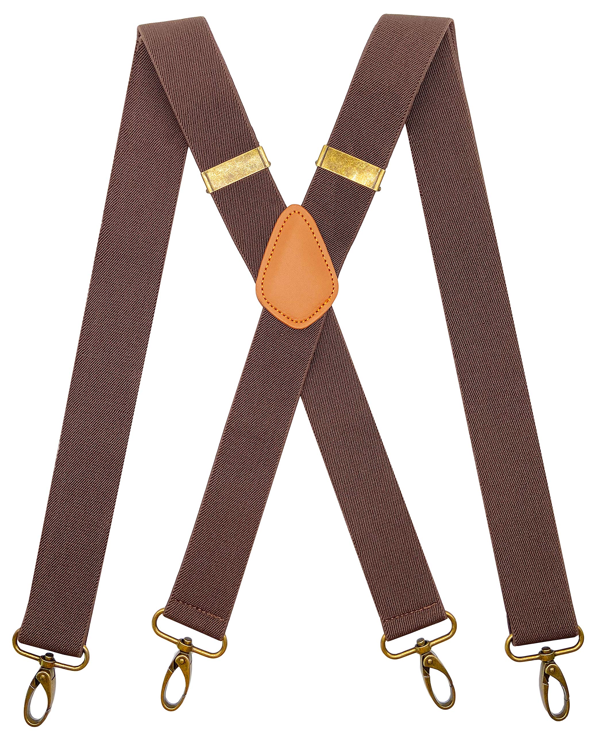AYOSUSHVintage Suspenders for Men Heavy Duty 4 Snap Hooks for Belt Loops Adjustable X Back