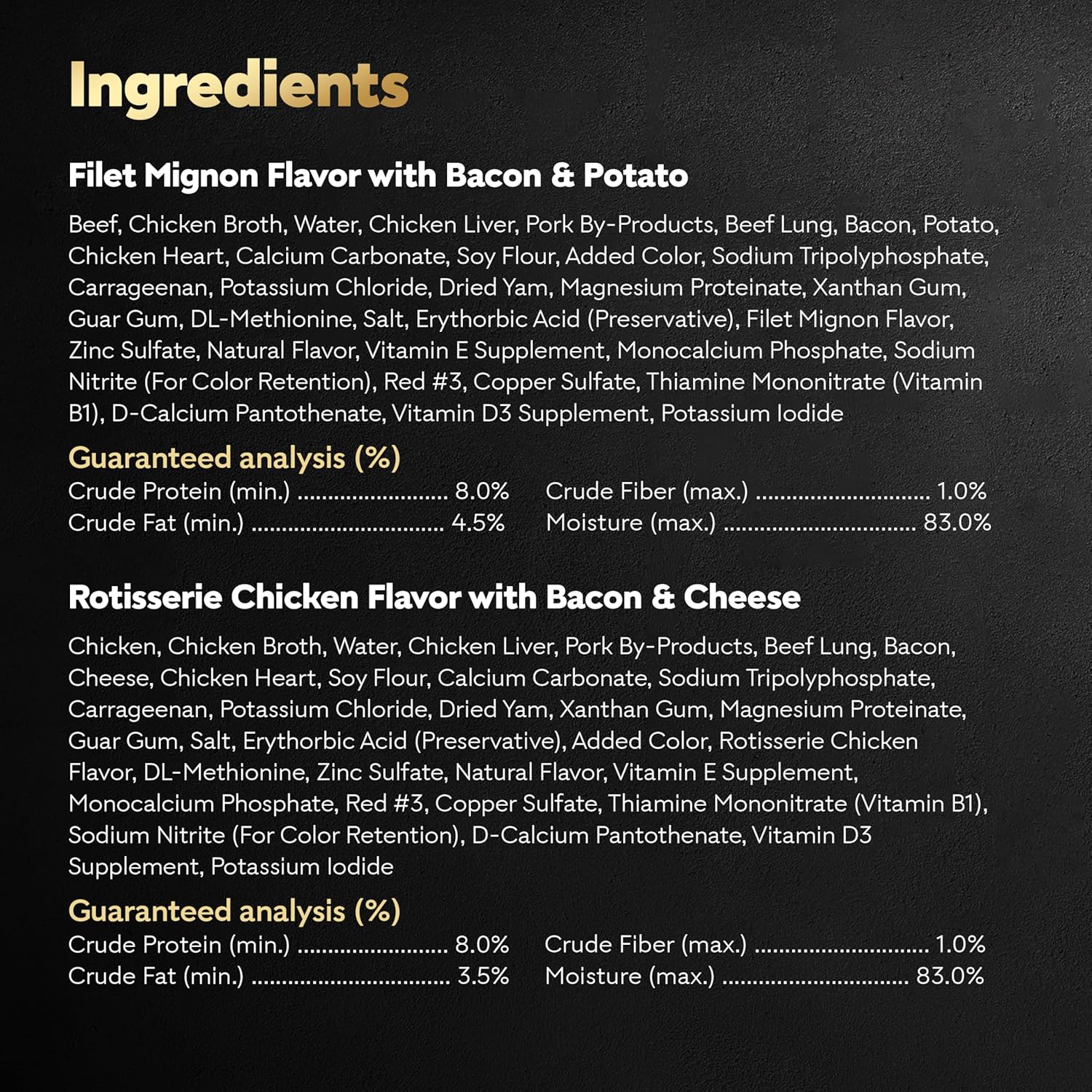 Cesar Loaf in Sauce Wet Dog Food Variety Pack, Rotisserie Chicken Flavor with Bacon & Cheese, Filet Mignon Flavor with Bacon & Potato, Wet Food for Dogs, 3.5 oz Easy Peel Trays, 12 Count (Pack of 2) - Image 8