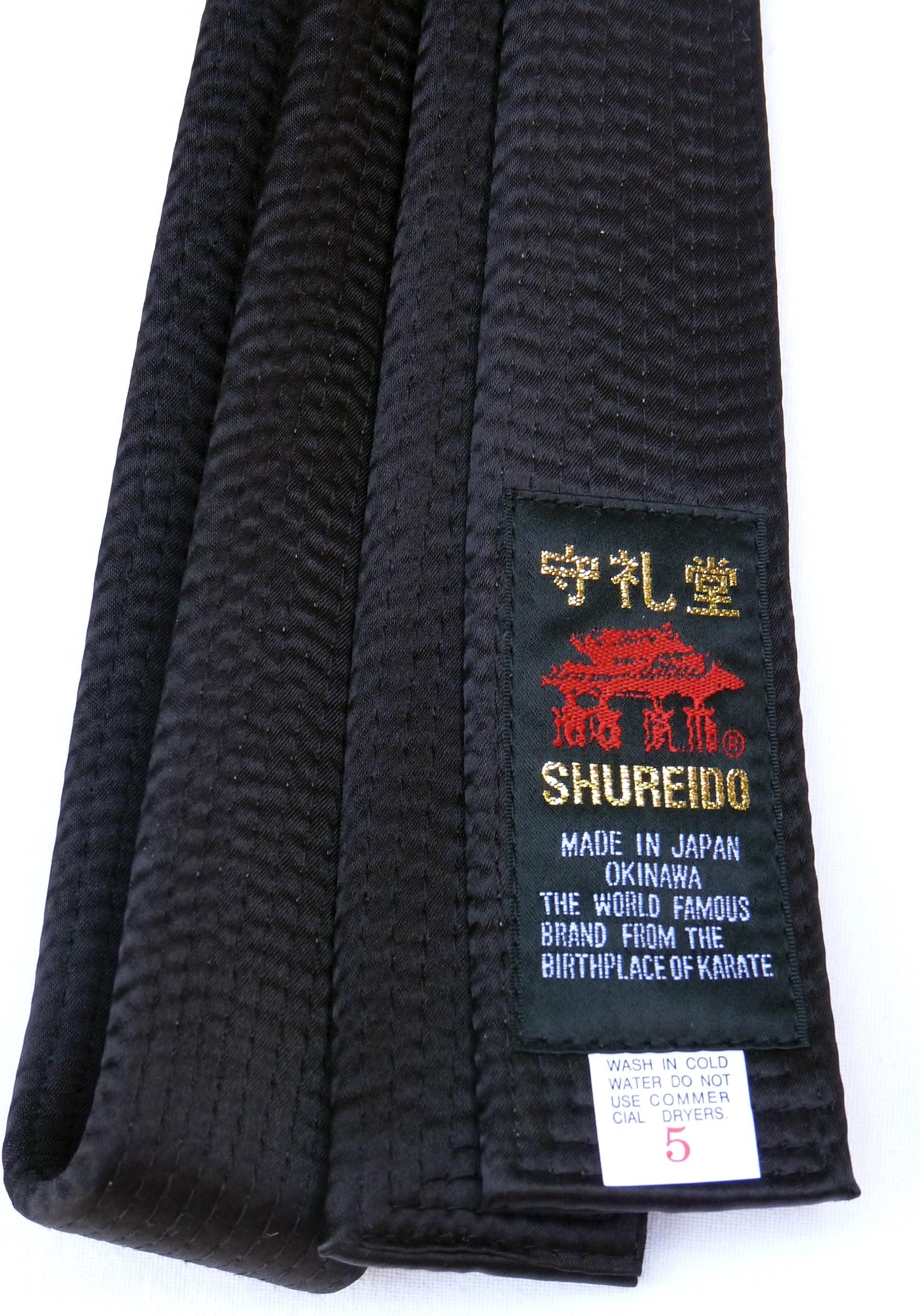 Shureido Special Thick Black Belt, Satin