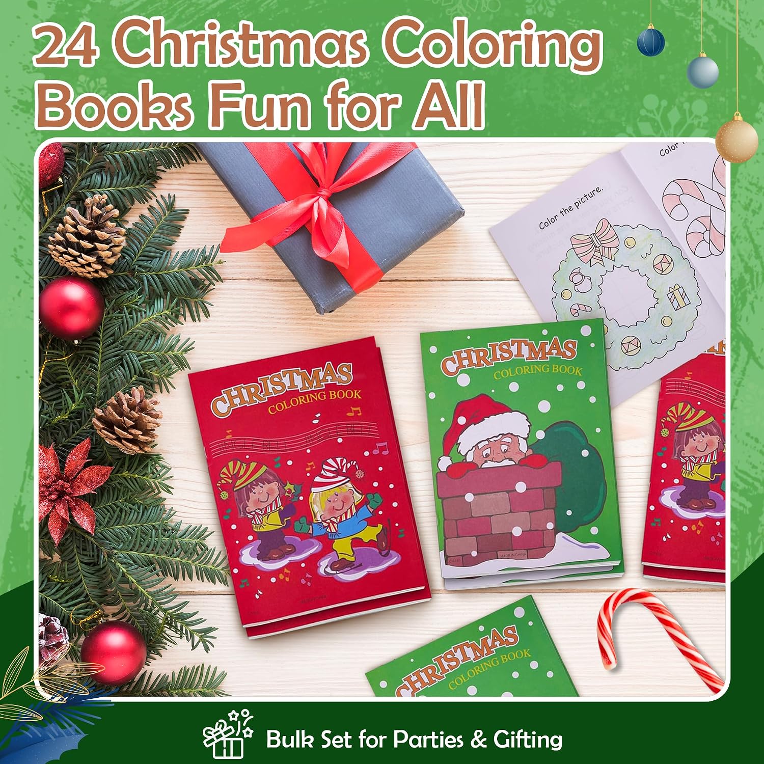 Christmas Coloring Books for Kids Ages 4-8, 12 Pack Christmas Book for Kids, 9" X 11" Coloring Book Christmas Party Favors, Christmas Coloring Party Supplies - Srenta (12 Pack) image 2