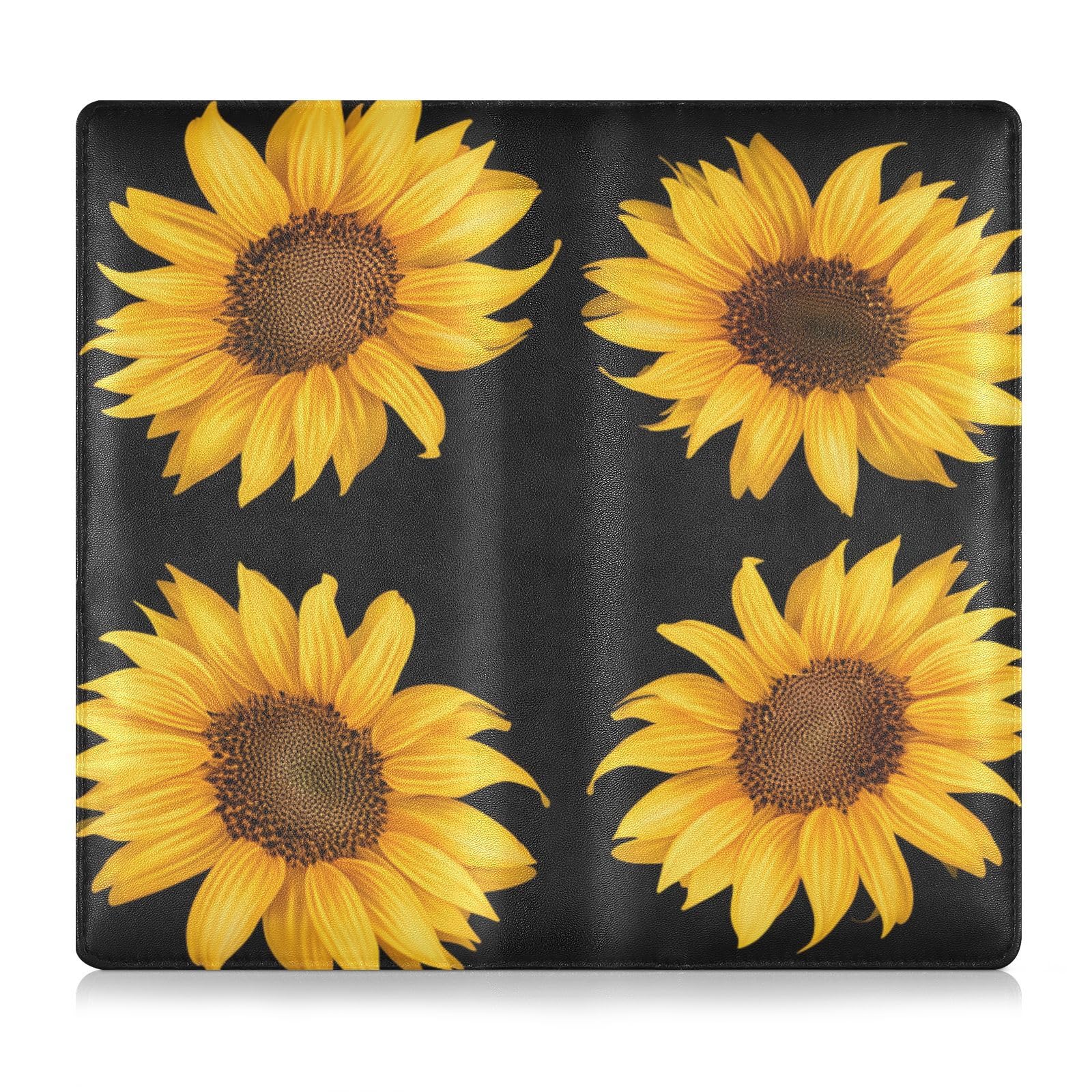 BURSTDDY Sunflowers Leather Car Registration and Insurance Holder,Registration and Insurance Card Holder Glove Box Car Organizer Car Document Holder for Cards, Driver License