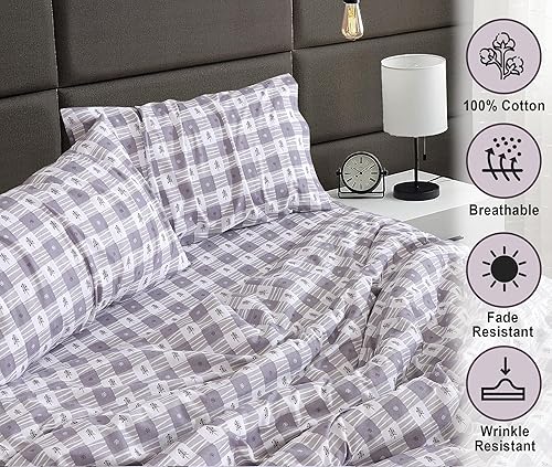 Miniatura 3 de RUVANTI - Sábanas de franela 100% algodón doble cepillado, bolsillos profundos de 16 pulgadas, para todas las estaciones, transpirables y suaves, 4