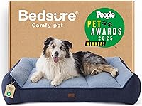 Vista 15 de Bedsure Cama ortopédica para perros de tamaño mediano, camas extra gruesas de apoyo para perros medianos con funda impermeable lavable, cómodo sofá