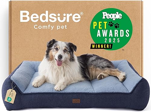 Miniatura 15 de Bedsure XL Plus - Camas ortopédicas para perros de tamaño grande, sofá extra grueso de apoyo para perros con funda impermeable lavable, sofá cama