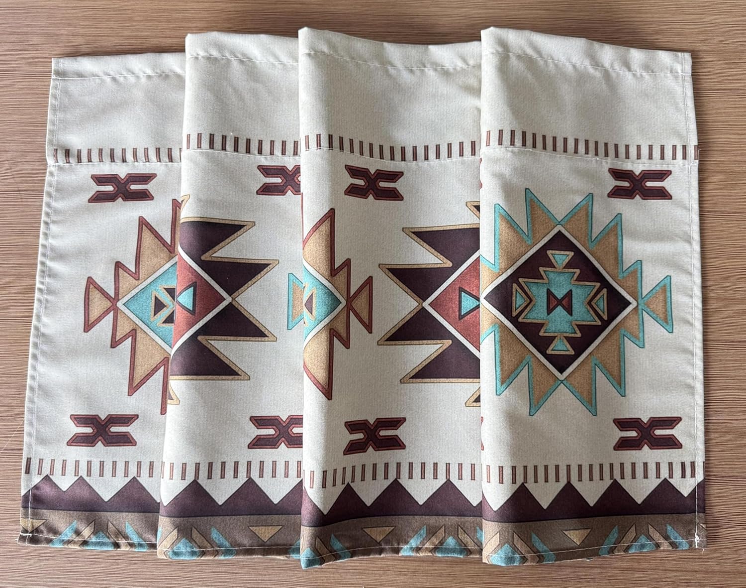 Southwest Tribal Navajo Aztec Fancy Abstract Geometric Ethnic Hipster Design Window Décor Curtain Valance Decorative Rod Pocket 52 X 16 Inches - Image 7