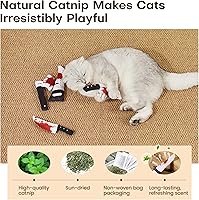 Vista 3 de Potaroma 4Pcs Cat Toys, Horror Halloween Knife-Shaped Kitten Catnip Crinkly Sound Toys, Indoor Exercise for All Cat Breeds 6.5 Inches