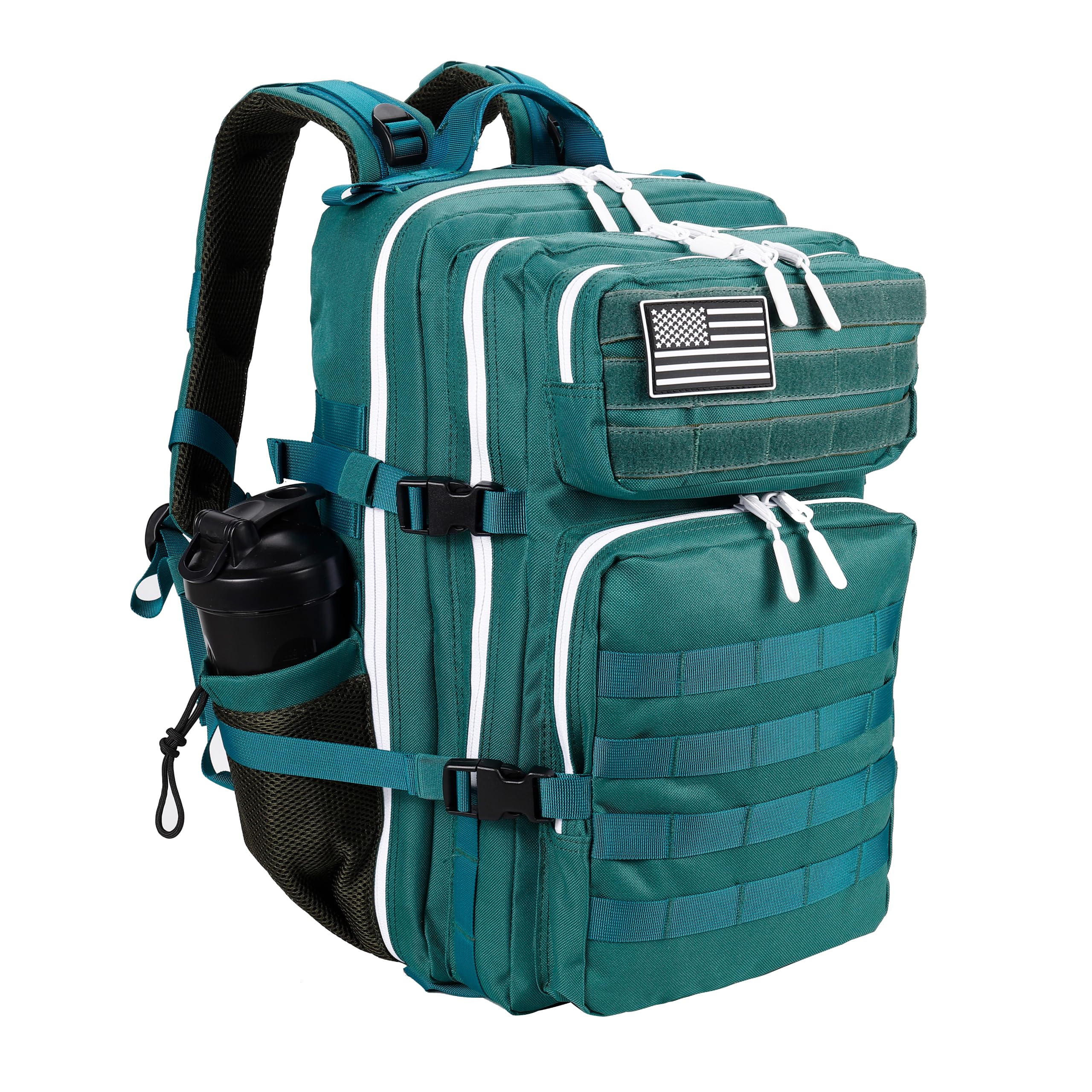 LHI Military Tactical Backpack for Men and Women 45L Army 3 Days Assault Pack Bag Large Rucksack with Molle System Dark green