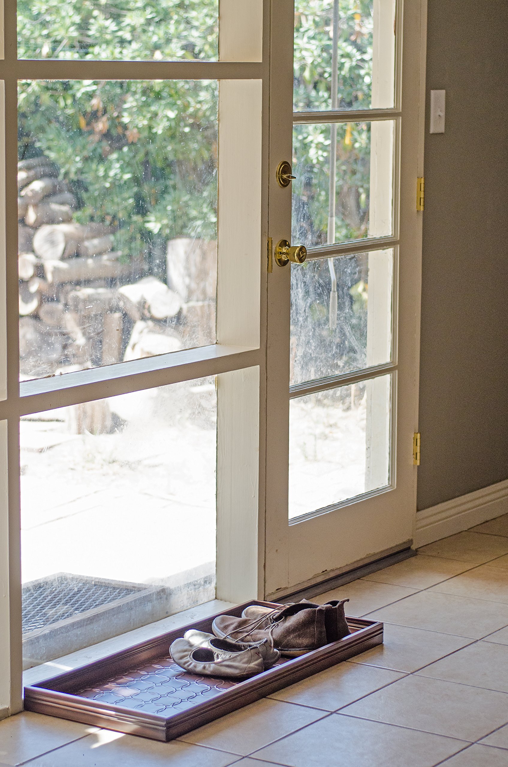 Circles Multi-Purpose Boot Tray for Boots, Shoes, Plants, Pet Bowls, and More, Copper Finish
