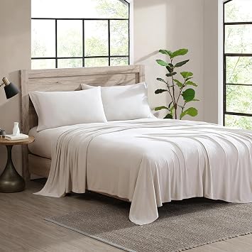 1888 Mills King 4 Piece Sheet Set, Premium Cotton Tencel Luxury Hotel Bed Sheets for Men & Women Breathable, Cooling, Deep Pockets, Bedding Sheets and Pillowcases, King, Grey Violet