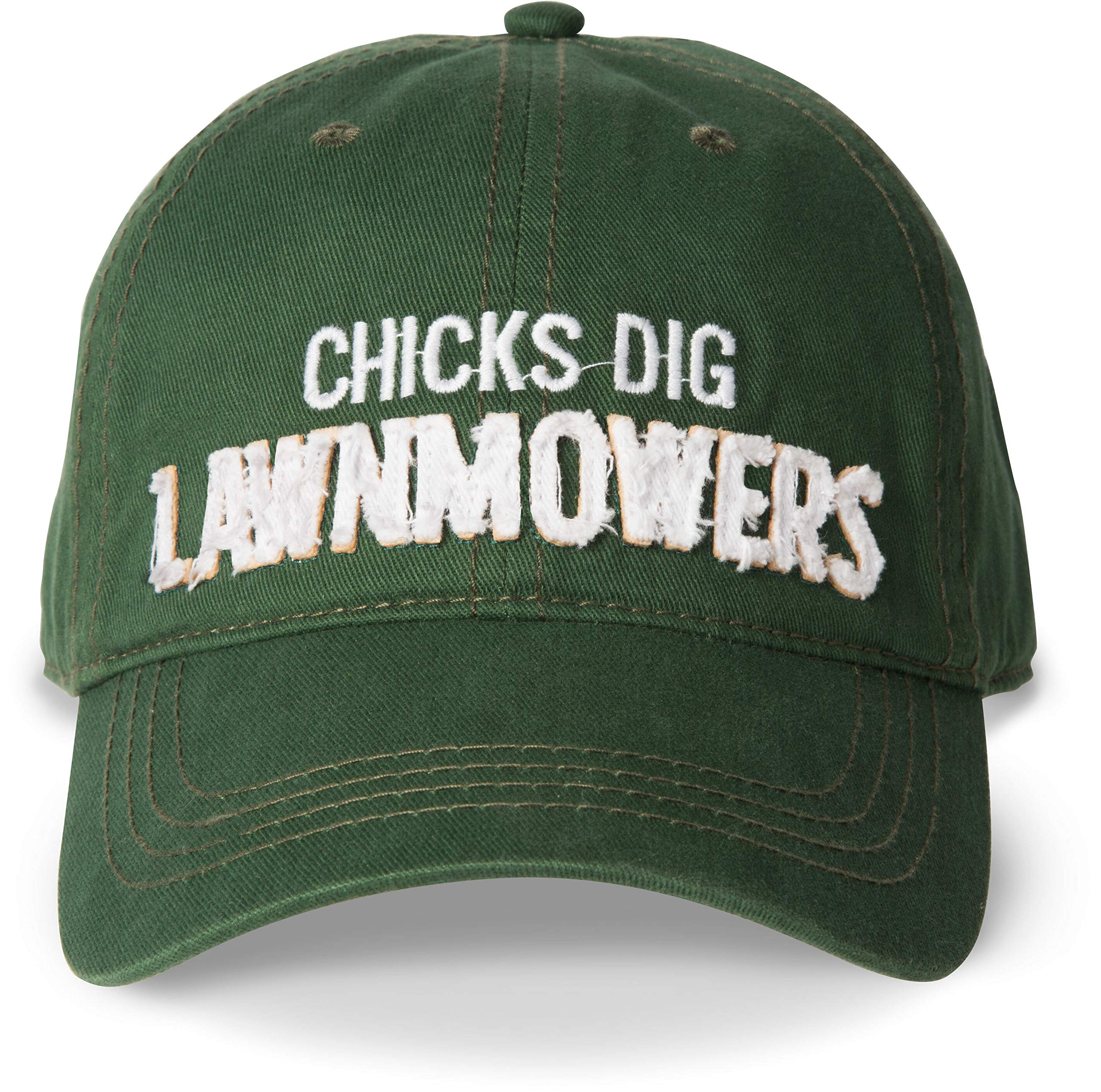 Pavilion Gift Company Chicks Dig Lawn Mowers Adjustable Snap Back Baseball Hat, Green