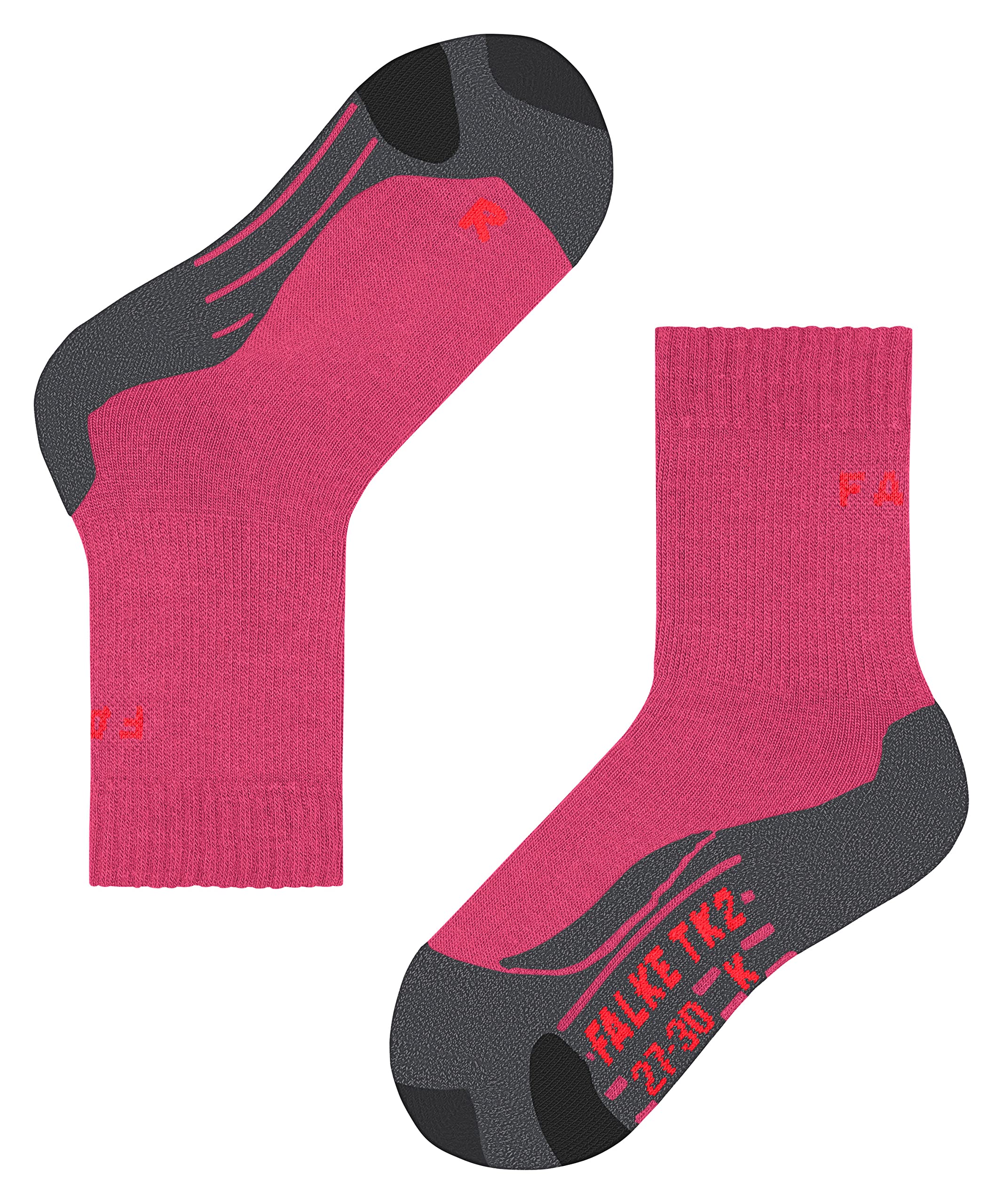 FALKE TK2 K Chaussettes de randonnée enfant, Rouge Rose, 27-30